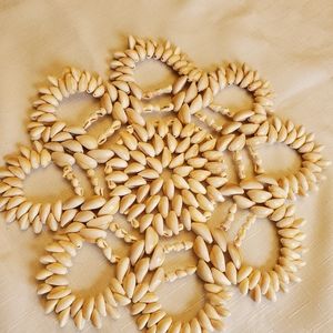 10" cowrie shell doily trivet
